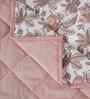 Pink Cotton Polyester Fruit Print 115 GSM Double Bed Quilt