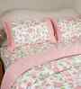 Pink Cotton Polyester Fruit Print 115 GSM Double Bed Quilt