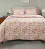 Pink Cotton Polyester Fruit Print 115 GSM Double Bed Quilt