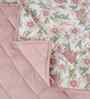 Pink Cotton Polyester Fruit Print 115 GSM Double Bed Quilt