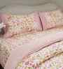 Pink Cotton Polyester Fruit Print 115 GSM Double Bed Quilt