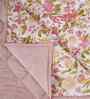 Pink Cotton Polyester Fruit Print 115 GSM Single Bed Quilt