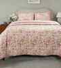 Pink Cotton Polyester Fruit Print 115 GSM Single Bed Quilt