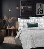 Grey Cotton Pritned 300TC Super King Bedsheet with 2 Coordinate Pillow Covers