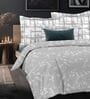 Grey Cotton Pritned 300TC Super King Bedsheet with 2 Coordinate Pillow Covers