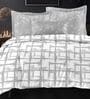 Grey Cotton Pritned 300TC Super King Bedsheet with 2 Coordinate Pillow Covers