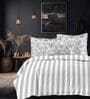 Grey Cotton Pritned 300TC Super King Bedsheet with 2 Coordinate Pillow Covers