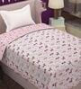 Pink Abstract Cotton 80 GSM Single Bed Reversible Dohar