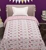 Pink Abstract Cotton 80 GSM Single Bed Reversible Dohar