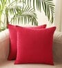 Pink Cotton Solid 20x20 inches Cushion Covers (Set of 5)