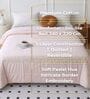 Pink Cotton Solid 350 GSM Double bed Premium Enbroidered Reversible Comforter