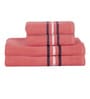 Pink Cotton Solid 380 GSM Bath Towels (Set of 4)