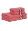Pink Cotton Solid 380 GSM Bath Towels (Set of 4)