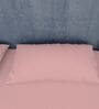Pink Cotton Solid Finest 300TC Plain Super King Bedsheet with 2 Pillow Covers