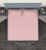 Pink Cotton Solid Finest 300TC Plain Super King Bedsheet with 2 Pillow Covers