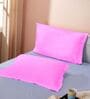 Pink Cotton Solid 210TC Plain Set of 2 Pillow Covers