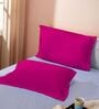 Pink Cotton Solid 210TC Plain Set of 2 Pillow Covers