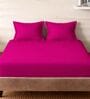 Pink Cotton Solid 210TC Plain Set of 2 Pillow Covers
