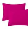 Pink Cotton Solid 210TC Plain Set of 2 Pillow Covers