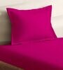 Pink Cotton Solid 210TC Plain Single Bedsheet with 1 Pillow Cover