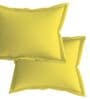 Yellow Cotton Solid 210TC Plain Super King Bedsheet with 2 Pillow Covers