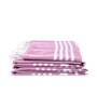 Pink Cotton Striped 201-250 GSM Bath Towel (Set of 3)