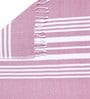 Pink Cotton Striped 201-250 GSM Bath Towel (Set of 3)