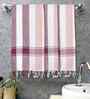 Pink Cotton Striped 225 GSM Bath Towels Pack of 3