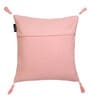 Pink Textured Geometric Cotton 16 x 16 Inches Cushion Covers (Set of 2)