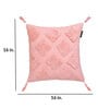 Pink Textured Geometric Cotton 16 x 16 Inches Cushion Covers (Set of 2)