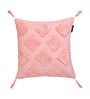 Pink Textured Geometric Cotton 16 x 16 Inches Cushion Covers (Set of 2)