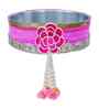 Pink Decorative Stainless Steel Karwa Chauth Thali Set with Plate Chalni Lota|Karva Chauth Pooja Thali