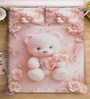 Pink Digital Cartoon Characters Printed Cotton Blend Double Bedsheet with 2 Pillow Covers