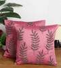 Pink Embroidered ( Set of 2 ) Cushion covers 16x16 Inch Alina decor