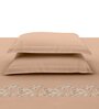 Pink Embroidered 210 TC Cotton King Sized Bedsheet with 2 Pillow Covers