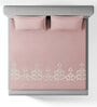 Pink Embroidered 210 TC Cotton King Sized Bedsheet with 2 Pillow Covers
