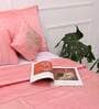 Pink Traditional 1000 TC Cotton King Sized Bed Sheets with 2 Pillow Covers