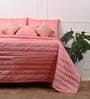 Pink Traditional 1000 TC Cotton King Sized Bed Sheets with 2 Pillow Covers