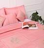Pink Traditional 1000 TC Cotton King Sized Bed Sheets with 2 Pillow Covers