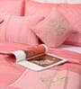 Pink Traditional 1000 TC Cotton King Sized Bed Sheets with 2 Pillow Covers