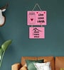 Pink Engineered Wood Wall Hanging