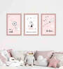 Pink Engineered Wood (Set of 3) Art Panels