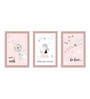 Pink Engineered Wood (Set of 3) Art Panels