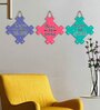 Pink Engineered Wood (Set of 3) Wall Hanging