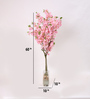 Fabric Pink Cherry Blossom Tree Without Pot Artificial Plants