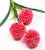 Pink Fabric Decorative Artificial BallMum Flowers Set of 3