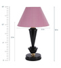 Regis Pink Fabric Shade Night Lamp With Metal Base
