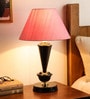 Regis Pink Fabric Shade Night Lamp With Metal Base