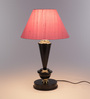 Regis Pink Fabric Shade Night Lamp With Metal Base