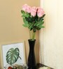 Pink Fabric Rose Artificial Flower Set of 7
